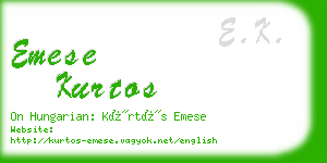 emese kurtos business card